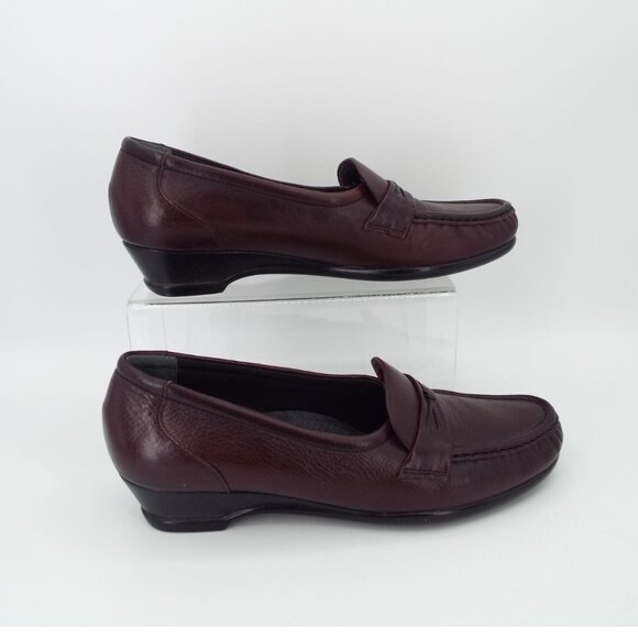 SAS Easier Antique Wine Tripad Comfort Leather Loafers Size 9N Narrow Width - Picture 2 of 15